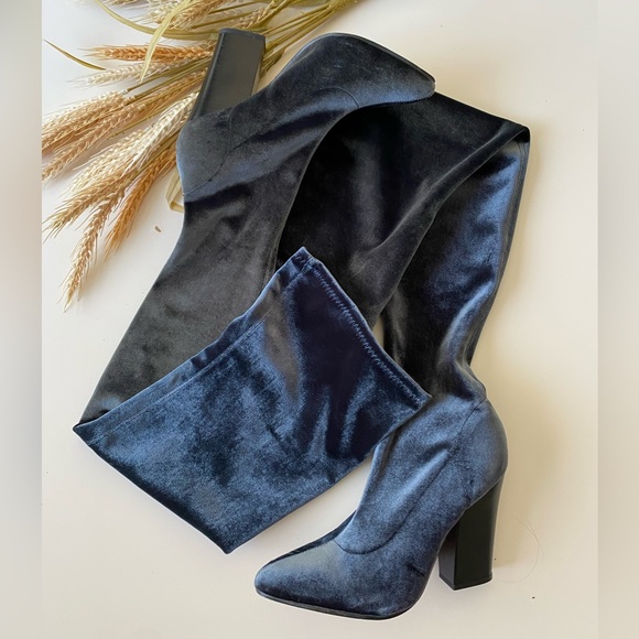 ZARA Over the knee velvet boots. Size 39 / US 8 - Picture 11 of 12